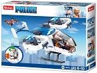 Policejní hellikoptéra s dronem, kostky shodné s LEGO