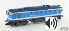 Motorová lokomotiva 740 028 Brejlovec, české Dráhy, TT 1:120, ozvučený Jacek Sound