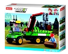 Traktor s vlekem na klády, kostky shodné s LEGO